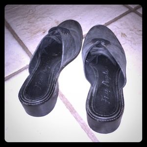 FREE PEOPLE Grey OXFORD MULES BLACK LACES 38